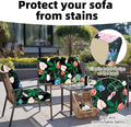 Cushion Covers 8 Pack, Stretch Fit Flower Bed Design for Patio Furniture