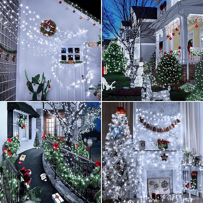 String Lights, 328 FT Cool White with 1000 LEDs for Indoor and Outdoor Use