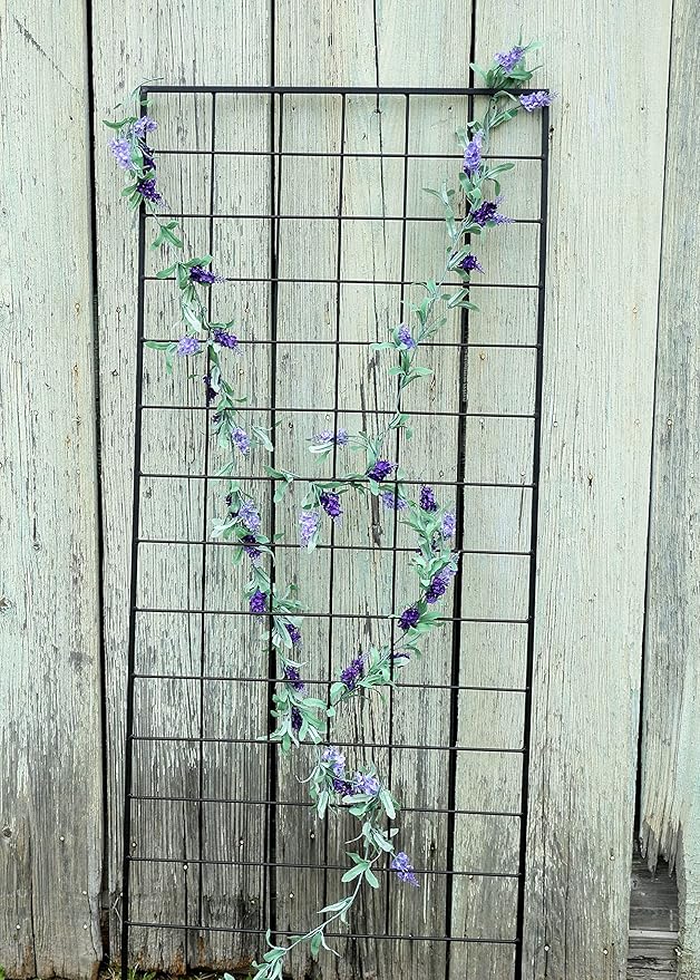 Trellis Panel in Black Steel, 24 x 64 Inch for Planters