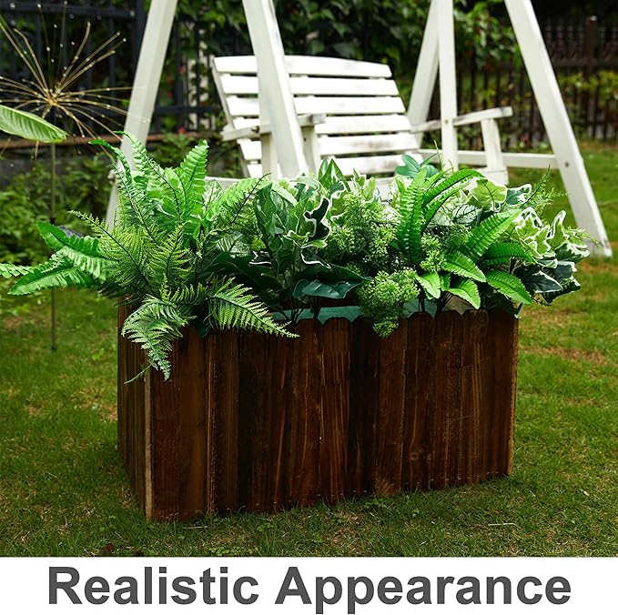 Artificial Greenery Plants Set, 14 Pieces, 11 Varieties, UV-Resistant Outdoor