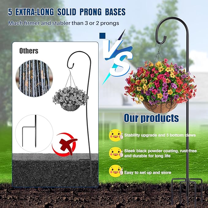 Shepherd-Hooks Adjustable for Bird-Feeder Lantern Plant-Hook Garden-Stake - Image 4