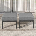 Solaste Outdoor Footstools Patio Ottoman Set of 2, Aluminum All-Weather Outdoor by Solaste