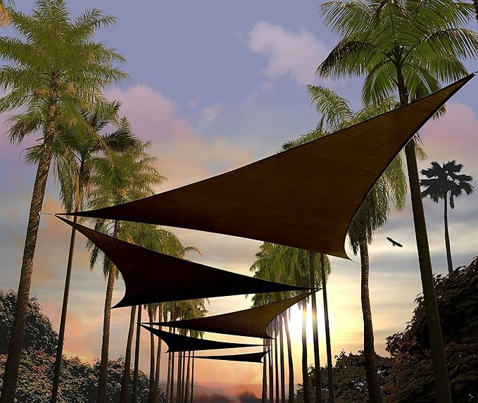 Amgo Custom Size 4' x 4' x 4' Brown Triangle Sun Shade Sail UPF50+ AGTAPRT12 by Amgo