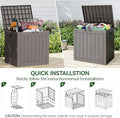 Deck Box Set of 2, 32 Gallon Grey Resin Outdoor Storage with Lockable Lid