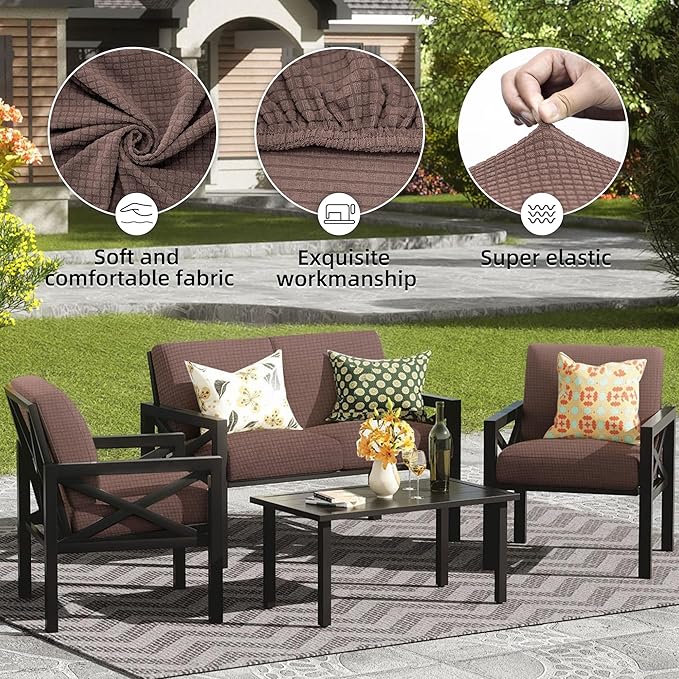 Sofa Cushion Covers, 12-Piece Stretch Set for Patio Furniture