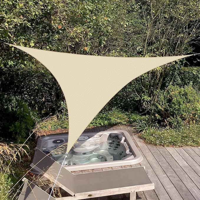 Patio Paradise 27' x 27' x 27' Sun Shade Sail Triangle Canopy Shade Cloth - Image 6