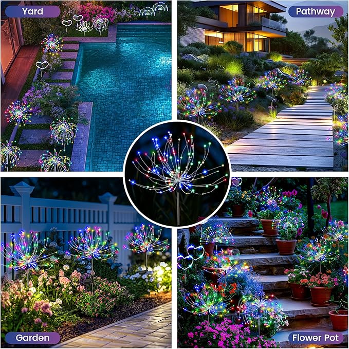 Garden Decor Solar Lights Outdoor, 120LED Waterproof Colorful Solar Fairy - Image 3