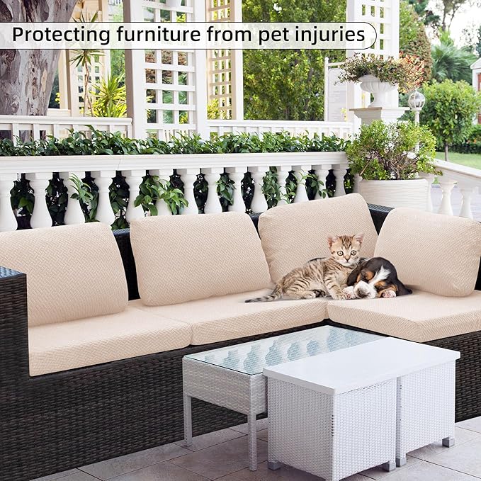 Sofa Covers, Stretch Outdoor Cushion Covers in 8-Piece Set