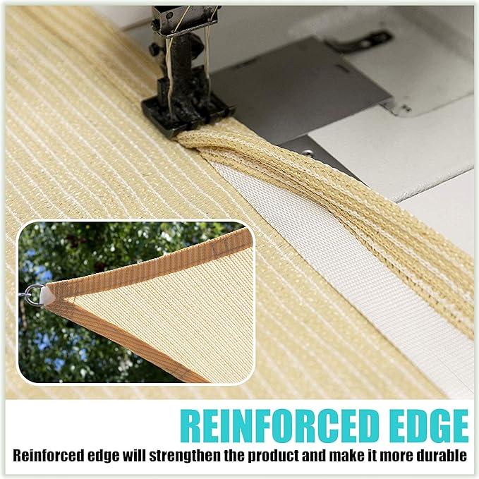 Amgo Custom Size 18' x 18' x 18' Brown Triangle Sun Shade Sail UPF50+ AGTAPRT12 - Image 4