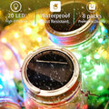 String Lights for Mason Jars, 8 Pack Multicolor Solar LED Lids