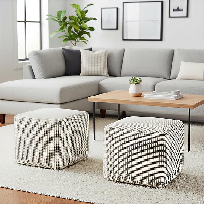 SIMPLIHOME Zelma Square Pouf – 18 inch Wide Upholstered PET Polyester Ottoman - Image 3