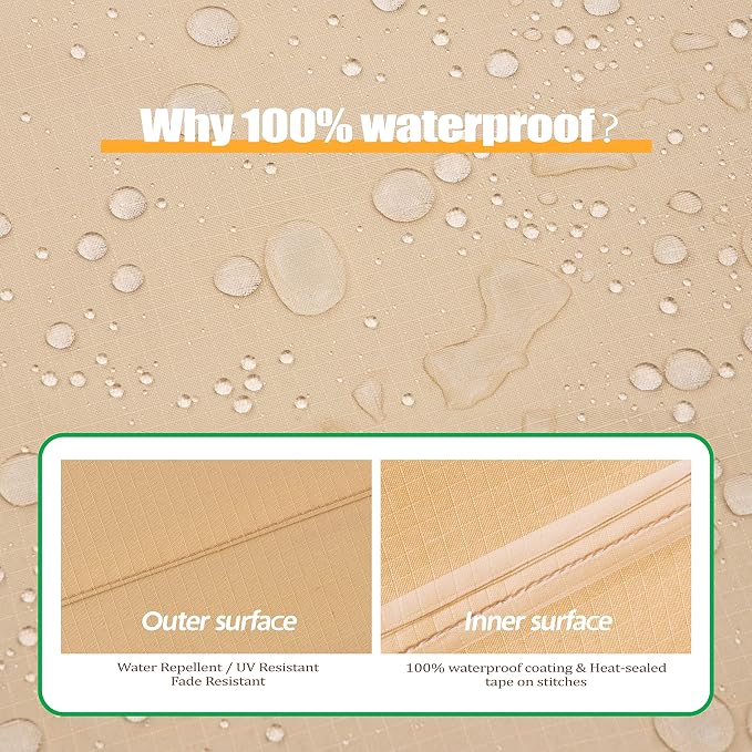 F&J Outdoors Heavy Duty Rip-stop Fabric UV Resistant Waterproof Large Patio - Image 5