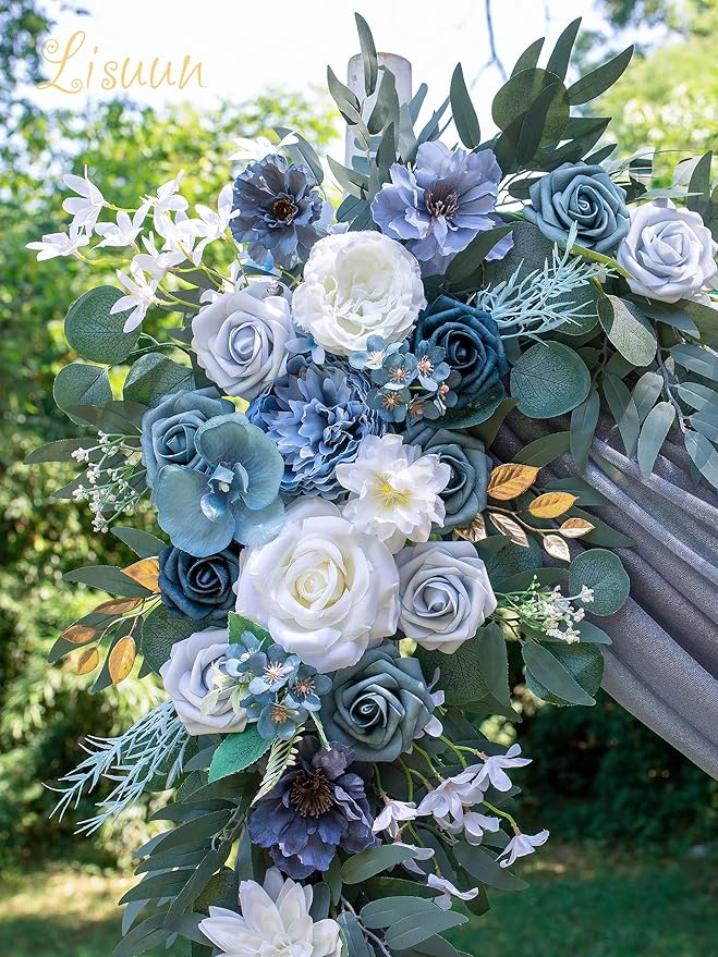 Artificial Flowers Silk Wedding Arch Swag, 40-Inch with Peonies and Roses