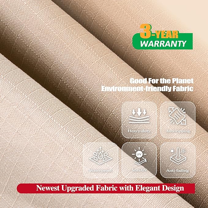 Furniture Set Cover, Waterproof Rip-Stop, Beige and Coffee, Large