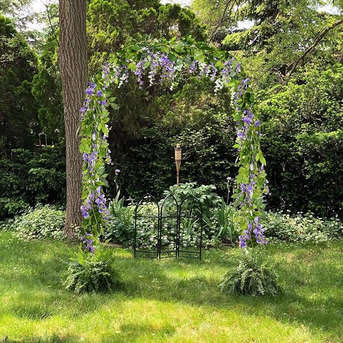 Artificial Flowers Silk Wisteria Garland Vines, 4 Pack Light Purple