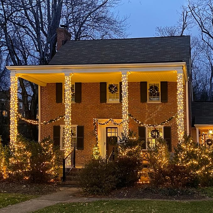 String Lights 1000 Warm White LED Outdoor Lights with Remote and Timer