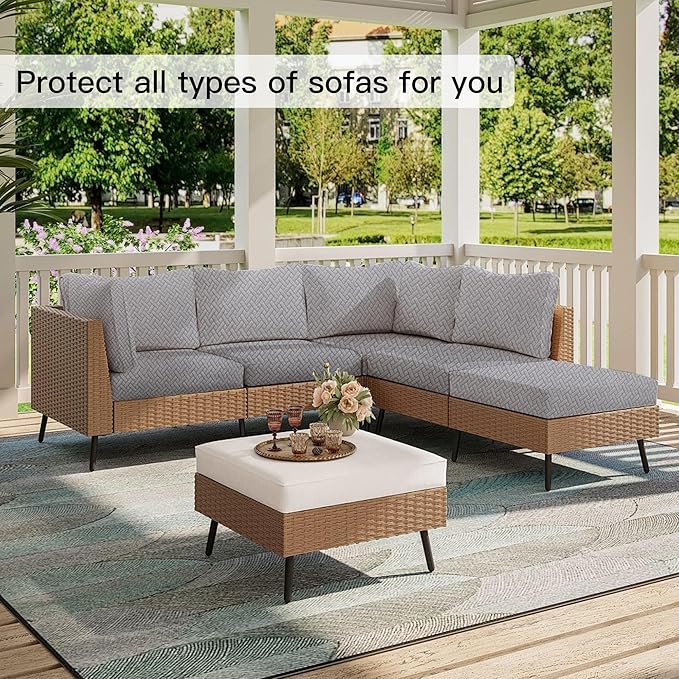 Outdoor Sofa Cushion Covers, 12-Piece Stretch Patio Set