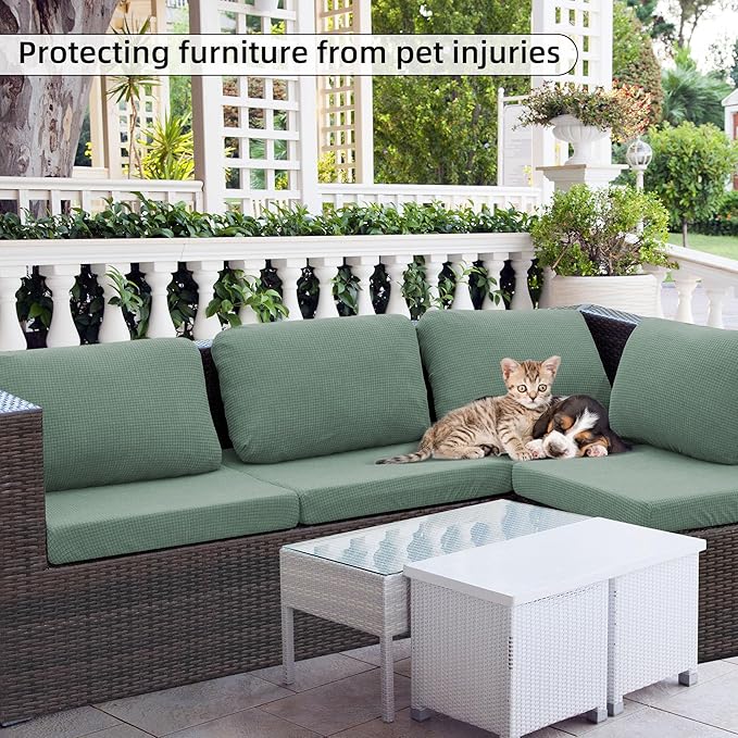 Sofa Covers for Outdoor Cushions, 8-Piece Stretch Set, Polyester