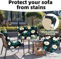 Outdoor Cushion Covers 8 Pack, Stretch Polyester Blend, Daisy