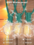 String Lights, 25 FT G40 Round Globe LED, Warm White on Green Wire