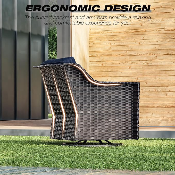 Joyside Wicker Patio Furniture Sets, 7 Pieces Upgraded Large Size Outdoor - Image 5
