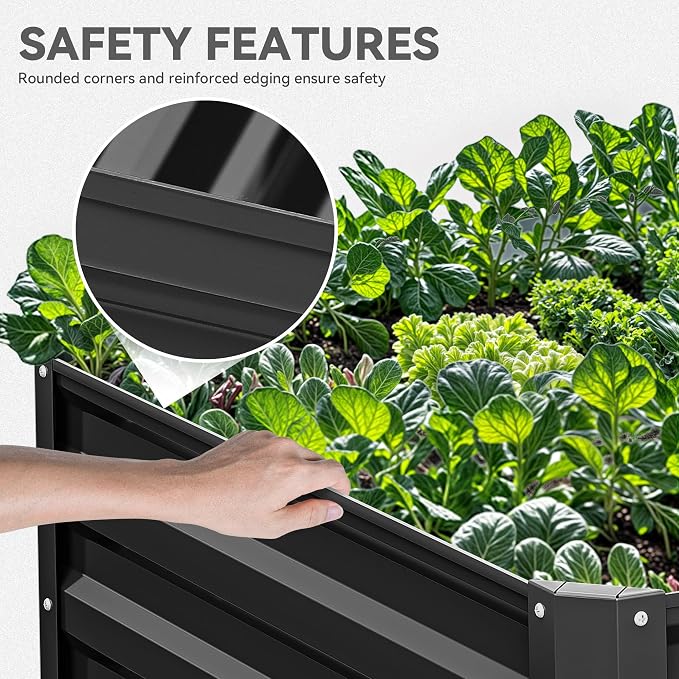 YITAHOME 6x3x2 ft 4pcs Galvanized Raised Garden Bed Kit, Large Metal Planter Box - Image 5