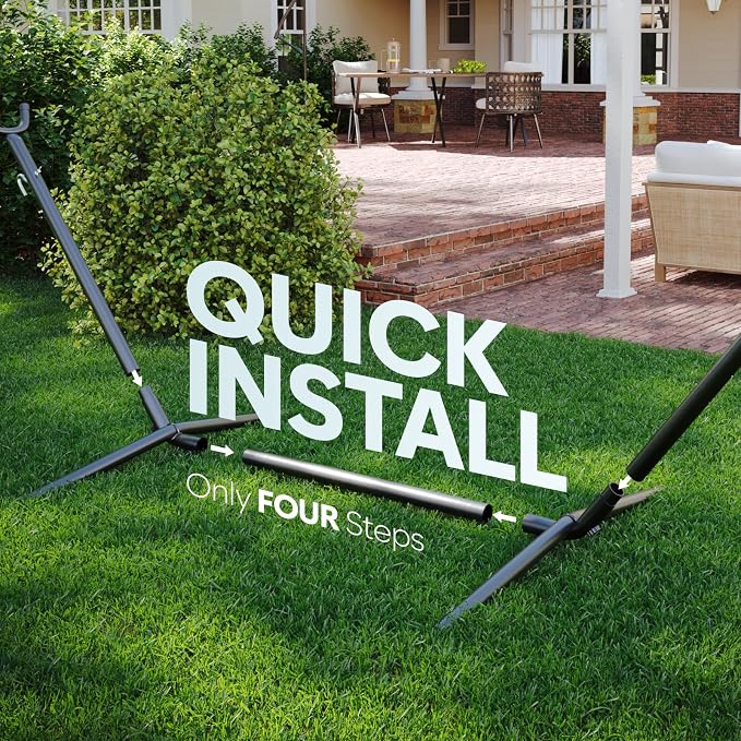 Hammock with Stand for Outside, 600lbs Portable Hammock with Steel Frame for - Image 7