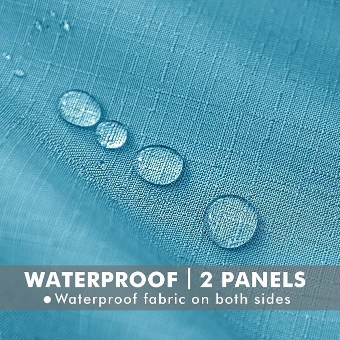 HolidayIdeas 4 Panels Flax Linen Outdoor Curtains - Image 2