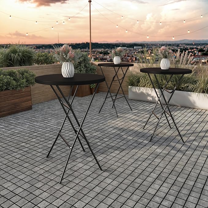 Flash Furniture Elon Round Folding Bar Height Table - Image 2