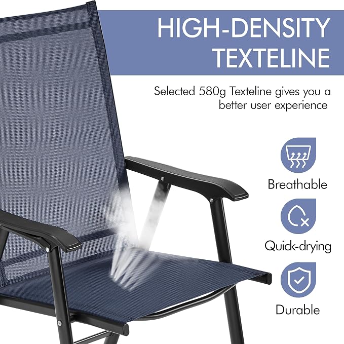 Yaheetech Outdoor Patio Chairs Set of 4, Portable Dining Chairs - Image 7