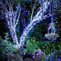 Solar String Lights, Blue & White LED Outdoor Decor, 2 Pack