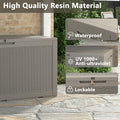Outdoor Storage Housing, 101 Gallon Grey Resin Waterproof Lockable