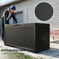 100 Gallon Resin Deck Box, Waterproof, Lockable, Black