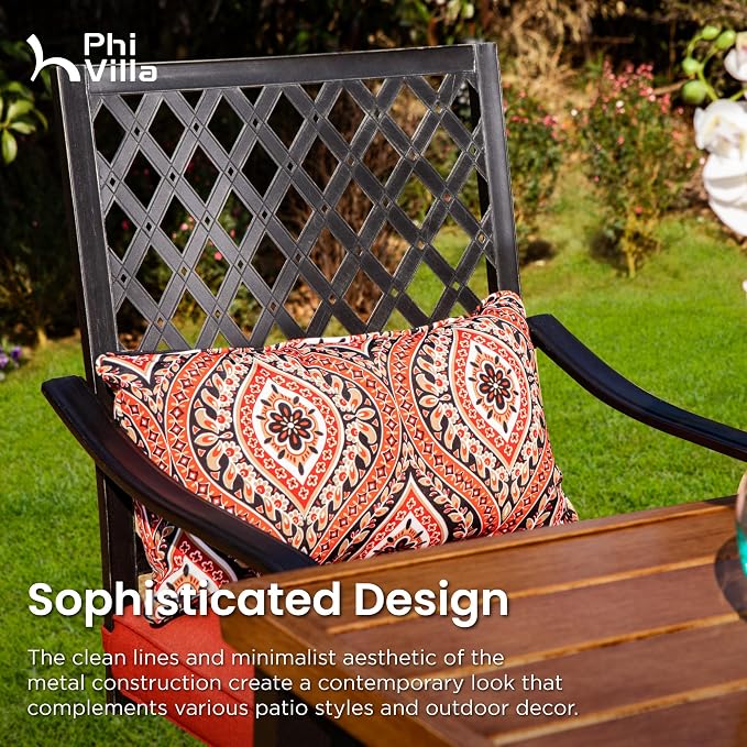 PHI VILLA 5 Piece Outdoor Bar Furniture Set, Counter-Height Patio Bistro Table - Image 2