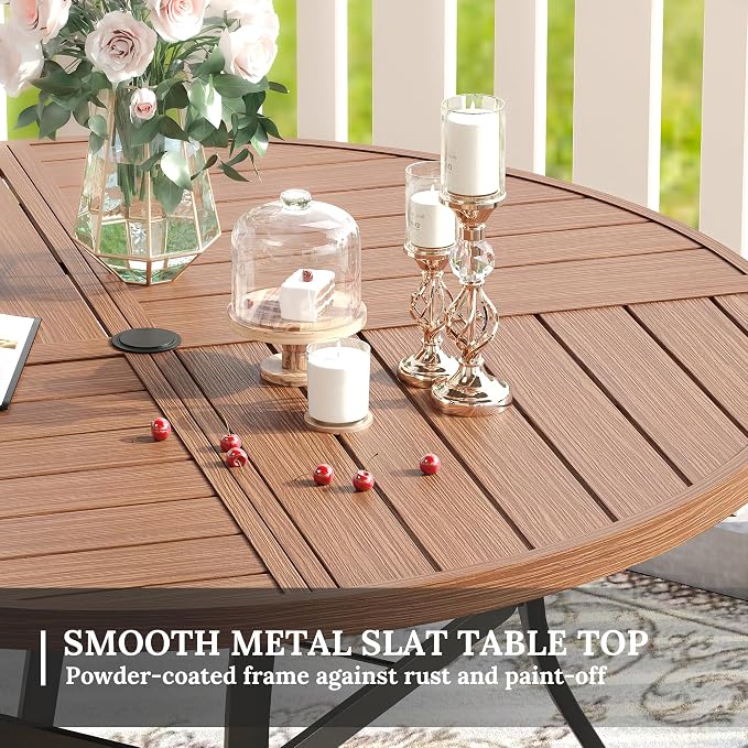 VICLLAX Round Patio Table with Adjustable Umbrella Hole - Image 5