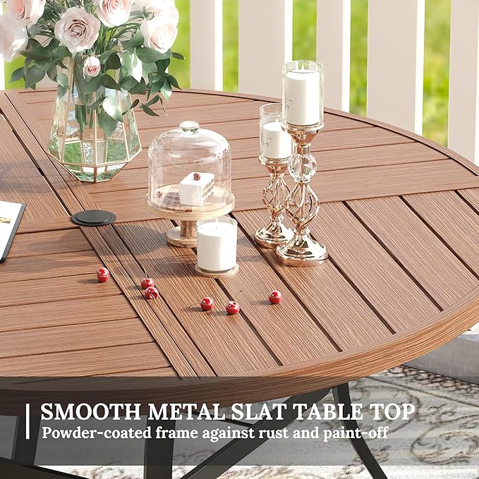 VICLLAX Round Patio Table with Adjustable Umbrella Hole - Image 6