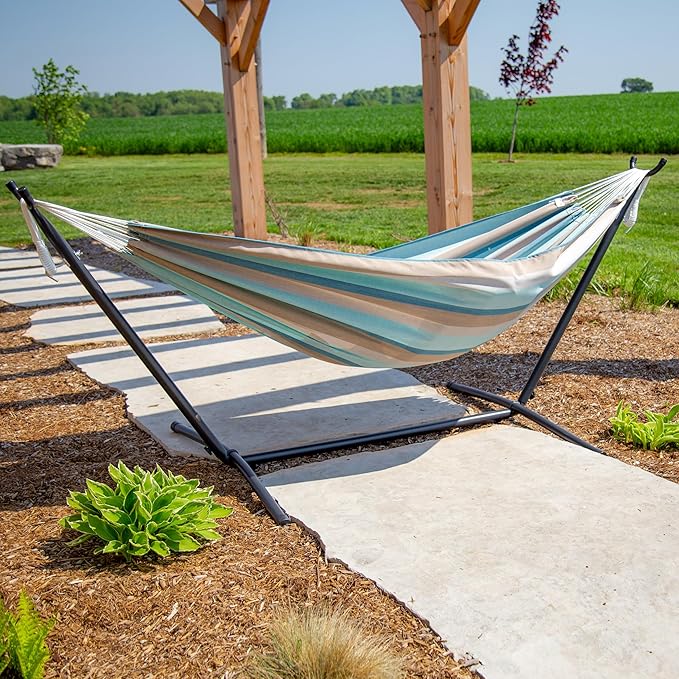 Vivere Brazilian Style Sunbrella Double Hammock - Image 2