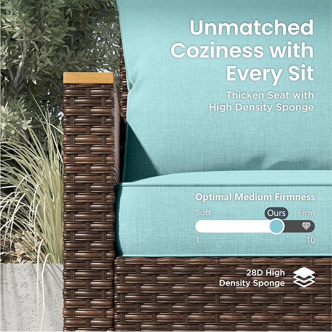 PHI VILLA Half Moon Patio Furniture Set - Image 7