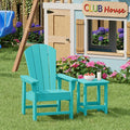 Side Table for Kids, Turquoise HDPE Square Patio Table, 12-Inch Top
