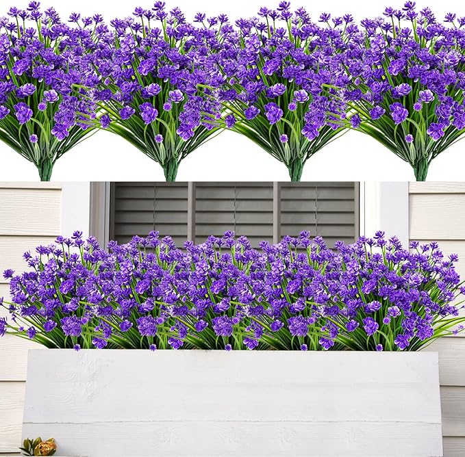 Artificial Flowers in Dark Purple Silk, 20 Bundles of 7 Branches