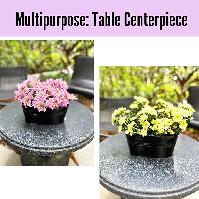 LaLaGreen Rail Planter Outdoor Plants Black Metal Iron Hanging Flower Pots Deck - Image 8