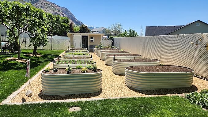 A ANLEOLIFE 2-Set 8X4X2 ft Galvanized Raised Garden Bed Kit, Oval Metal Deep - Image 4