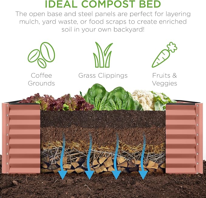 Best Choice Products 8x4x2ft Outdoor Metal Raised Garden Bed, Deep Root Planter - Image 4