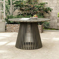 Merax Outdoor Dining Table 47.25" Round Extra-Large Acacia Wood Patio Dining by Merax