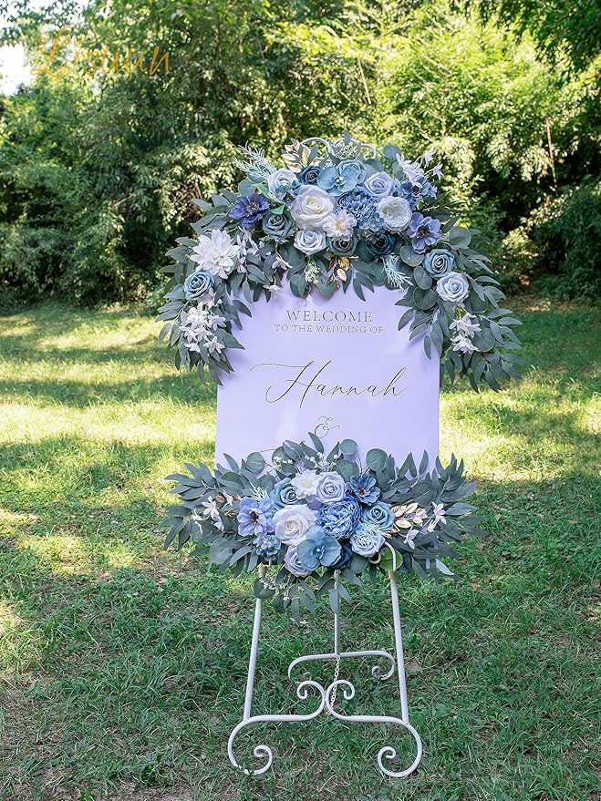 Artificial Flowers Silk Wedding Arch Swag, 40-Inch with Peonies and Roses