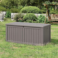 Deck Box, 150 Gallon Resin Outdoor Storage with Hydraulic Lid