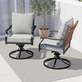 Grand patio 2-Piece Outdoor Dining Chair Set, 2 Leather-Look Wicker 360-Degree by GrandPatio