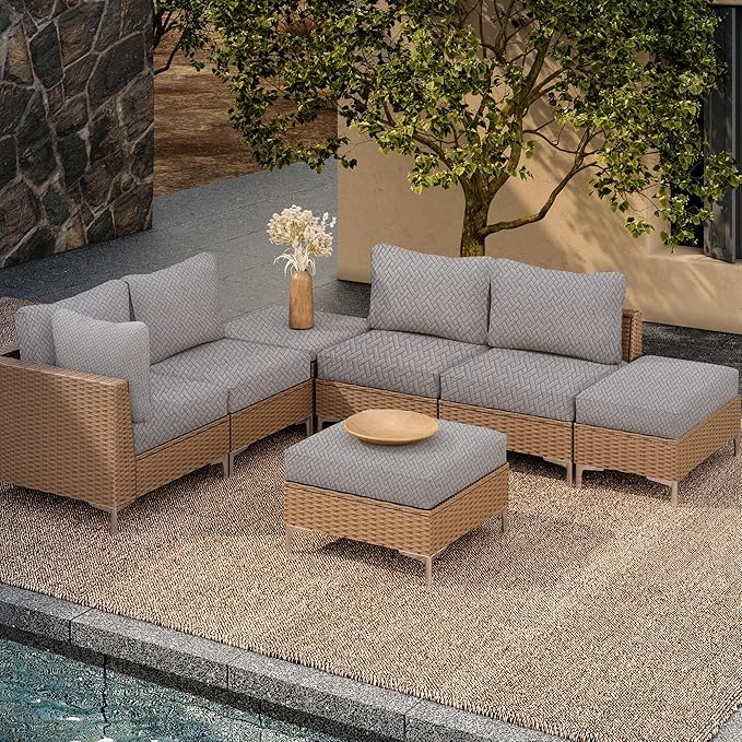 Outdoor Sofa Cushion Covers, 12-Piece Stretch Patio Set