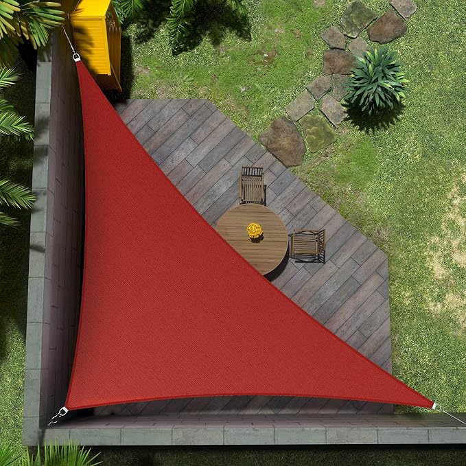 Amgo Custom Size 19' x 24' x 30.6' Red Right Triangle Sun Shade Sail UPF50+ by Amgo