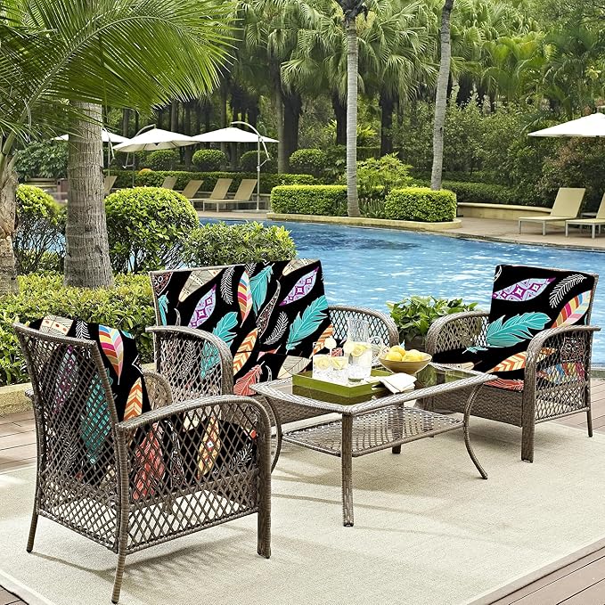Cushion Covers, 8 Pack Stretch-Fit for Patio Furniture in Red